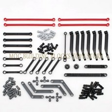 하이테크 기술 부품 핀 빔 리프트 암 액슬 커넥터 패널 기어 자동차 오토바이 빌딩 블록 기술 세트 완구, 96pcs, 7) 96pcs