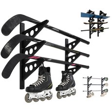 Otoolling 하키 스틱 보관 랙 스포츠 장비 스케이트 라크로스 스틱용 스키 랙 벽 마운트 차고 보관함 3단, Otoolling 하키 스틱 보관 랙, 스포츠 장비,, 1개