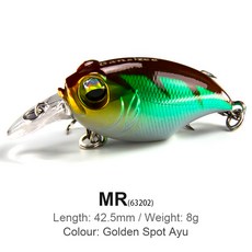 플로팅 일본 퍼치 낚시 크랭크베이트 루어 미끼 하이 바다 파이크 워블러 배스 퀄리티 강 8g 42mm 워블러 트롤링, 2) MR-63202
