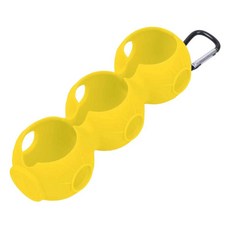 Royalways 골프공 보관 가방 가볍고 고리가 달려있어 공 3개를 수납할 수 있으며 훈련 레크리에이션 시합 연습에, 14cm x 5cm, 실리콘, 노란색