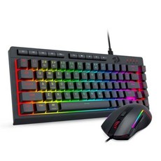 레드레곤 게이밍 키보드 마우스 세트 USB 유선 75 영어 레이아웃, 블랙 그레이