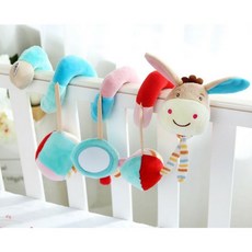 JJOVCE安撫床繞玩具，新生兒床鈴，毛絨玩具，嬰兒床掛飾，寶寶搖鈴, 1個, 【藍紅色系】驢子 - 床繞