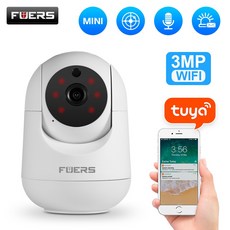 Fuers 3MP IP 카메라 Tuya 스마트 홈 실내 무선 감시 카메라 자동 추적 CCTV 보안 아기 애완 동물 모니터, 3MP with 128G card, CHINA, AU 플러그, 3MP with 128G card+AU 플러그, 1개