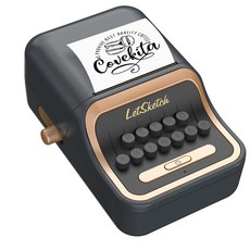 LetSketch 智能復古標籤機 打字機造型, 1個, 曜石黑