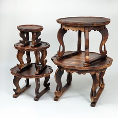 개다리소반 백일상 찻상 다도상, 1개, 브라운