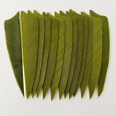 터키 화살 깃털 오른쪽 날개 쉴드 컷 양궁 활과 액세서리용, 색상: 9. olive green, 1개