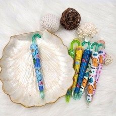 만화팬 깜찍 우산볼펜 아동 필기 학생 휴대 간편 잉크 5mm, 1개
