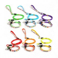 형광 와이어 목줄세트 산책용 목줄 애견 목줄 와이어 외출용 강아지 줄 반려견 목줄 세트