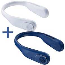 Hyades 휴대용 저소음 무선 넥밴드 선풍기 4000mAh-S6, 블루+화이트