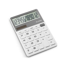 델리 누사인 12자리 모던 심플 듀얼 계산기 NS042, 1개, 화이트