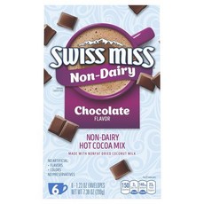 스위스 미스 논데어리 초콜릿 맛 핫 코코아 믹스 1.23온스 6캔트, Non-Dairy Chocolate, 7.38 Ounce (Pack of 1), 209g