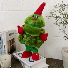 댄싱트리 크리스마스 춤추는 산타 인형 캐롤나오는 장난감 틱톡 인싸템, 기본, 38cm