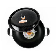 애니쿡 업소용 대용량 튀김팬 궁중팬 5중코팅 튀김솥 웍, 블랙, 1개, 튀김팬 34cm, 34cm