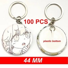 100PCS 44MM 플라스틱 금속 배지 핀 버튼 메이커 부품 DIY 빈 예술 철 기본 만들기, 1. 100PCS Plastic 44MM