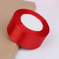 4cm 리본 꽃다발 장식 벨트 선물포장 리본끈 컬러 수제 DIY 공단 공예, 레드