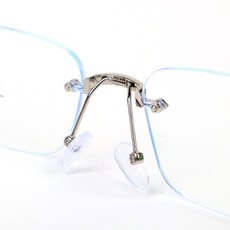 패션 안경 스퀘어 긱시크 무테 안경 실버