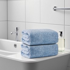 극세사 대형 비치타올 바스타올 호텔용 대형 항균 수건 부드러운 피부 친화 타월 360g 30수 세트, 베이비 블루, 2개