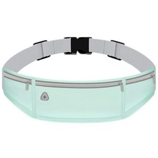 여성 및 남성용 슬림 3포켓 러닝 허리 팩 - 경량 스트레치 스포츠 벨트 백 최대 18.3cm(7.25인치) 휴대폰에 적합 조절 가능한 60-120cm 야외 피트니스 및, 라이트 블루