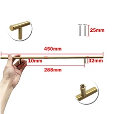 찬장 손잡이 닦았 스테인레스 스틸 주방 캐비닛 도어 가구 서랍 당겨 바 하드웨어, 05 G 288mm