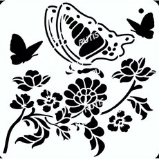 ST-CU1-0014 鏤空模板 蝶古巴特DIY 塗鴉繪畫版, 1個