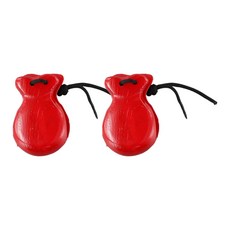 스페인 캐스터네츠 나무 타악기 손가락 키트 대량 스페인어 성인 음악 악기 1. Brown, 2. Red