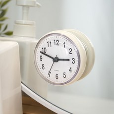 홈비 흡착식 방수 욕실 시계 무소음 화장실 벽시계, 화이트