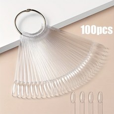 네일 템플릿 50pcs/100pcs 투명 견본 스틱 키트재사용 가능한 거짓 샘플 디스플레이 팔레트 젤 폴란드어 색상 연습 도구, 옵션01) 50pcs, 01 100pcs