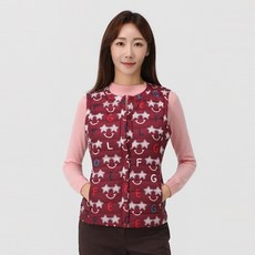 엘르골프 여성 미테랑 프린트 경량다운 베스트 6G81401