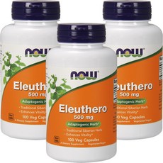 NOW Foods 刺五加素食膠囊 500mg, 100 件, 3個