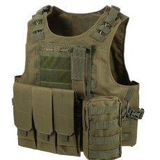 【翔準】兩棲背心 美軍 FSBE 海豹 戰術背心 生存遊戲 防彈 角色扮演 隱密 偽裝 雜物包 地圖袋 特勤9, 1個, 軍綠色+黑色+沙色+ACU+CP迷彩