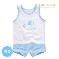 그린베베 여름 영유아용 꼬마도기 편면내의(나시)