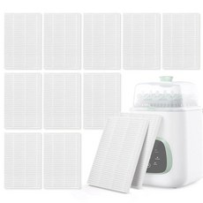 12 팩 필터 교체 맘코지 클린팔 프로 젖병 세척기와 호환 99.97% 여과 효율 건조용 공기 필터