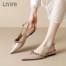 LIYIFB 큐빅 스틸레토 슬링백구두3CM 여름 빅사이즈 여성샌들265-225