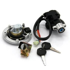 키 키트가있는 오토바이 가스 캡 점화 스위치 시트 잠금 장치, 1개, 기본