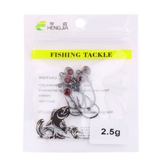 釣友俱樂部 路亞假餌 大眼魚頭 鉛頭鉤 5g/7g/10g 海釣 鉛頭鉤 路亞魚鉤套裝 漁具, 2.5G,5個/袋, 1個