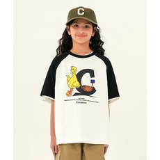 COVERNAT 키즈 세서미스트리트x커버낫 빅버드 라글란 반팔티셔츠 화이트 CK2505ST19WH