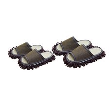 가려거든 간편분리세척 극세사 청소슬리퍼, 다크브라운 2켤레 (미디움*1 라지*1), 1세트