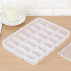 DFMEI 餃子盒食品級冰箱收納盒包子水餃餛飩盒可疊加速凍密封保鮮盒, 1個, 21格餃子保鮮盒