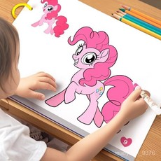 小馬寶莉畵畵本兒童3-6嵗塗色本女孩早敎益智卡通塗鴉繪畵填色書 EMLK, 小馬寶莉塗色畫本【大開本】