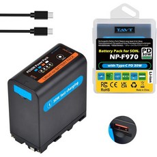 NP F970 배터리 9000mAh PD30W 고속 충전 Sony F550 750 950 970 FX3 FX30 A7 니콘 Z8 캐논 호환 R5 카메라 캠코더 LED 조명 모니
