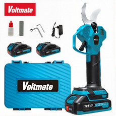 [국내발송] VoltMate 21V 다목적 무선 충전 전동 전지가위 공구 세트 LED 전량 표시 전동가위+2000mAh 배터리 2개 BLDC모터, 1세트