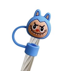 可愛仙人掌造型吸管杯替換配件，柔軟矽膠材質，寶寶飲水好幫手, 1個, 藍色綿羊