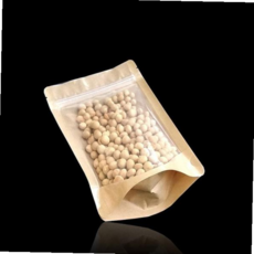크라프트지봉투 포장용 앞투명 지퍼스탠드 크라프트봉투 11X17cm 100P 59000EA 1EA, 본상품
