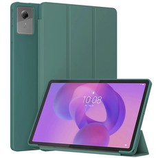 GUNPRIO 레노버 아이디어 탭 프로 12.7인치 2025 (TB-373FU / TB-375FC)용 케이스 - 슬림하고 가벼우며 내구성이 뛰어난 3단 스탠드 커버 자동 웨이, 초록색