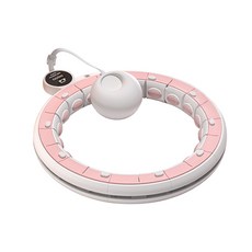 린보 디지털 카운팅 지압 스마트 훌라후프 다이어트 홈트 실내용 탈부착 운동기구, 1개, 핑크, 70kg