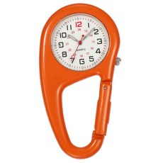 便攜時尚登山扣表戶外運動背包掛表鎖扣鑰匙扣考試掛表腰表夜光防水, 橙色