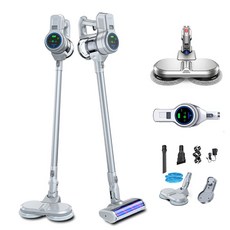 V일렉트로닉스 2IN1 차이슨 무선 진공 청소기 물걸레키트 기본구성 BLDC 강력모터 고급 LED기능, V일렉트로닉스2IN1무선청소기, 실버