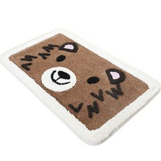 Multi.Point 소프트 논-슬립 욕실 발매트, 화이트 엣지 곰