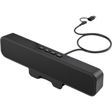 데스크탑용 컴퓨터 스피커 스테레오 사운드 바 모니터 클립 포함 깊은 저음 플러그 앤 플레이 통합 타입C 및 USBA, 10W