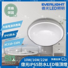 億光 LED IP65 防水吸頂燈 10W/16W/22W 白光/黃光, 1個, 16W星庭吸頂燈,白光6500k